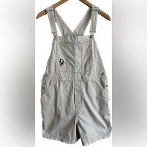 Vintage Disney Mickey Mouse Khaki Overall Shorts Size M